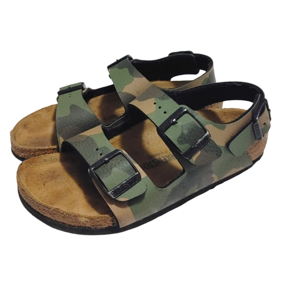 Birkenstock Kids Milano Hook & Loop desert soil camo Birko-Flor Kids Size 32 - 1 - Picture 3 of 8